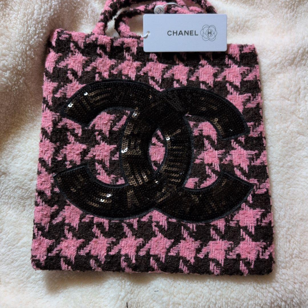 CHANEL ツイードトートバッグ　スパンコール　ノベルティ
