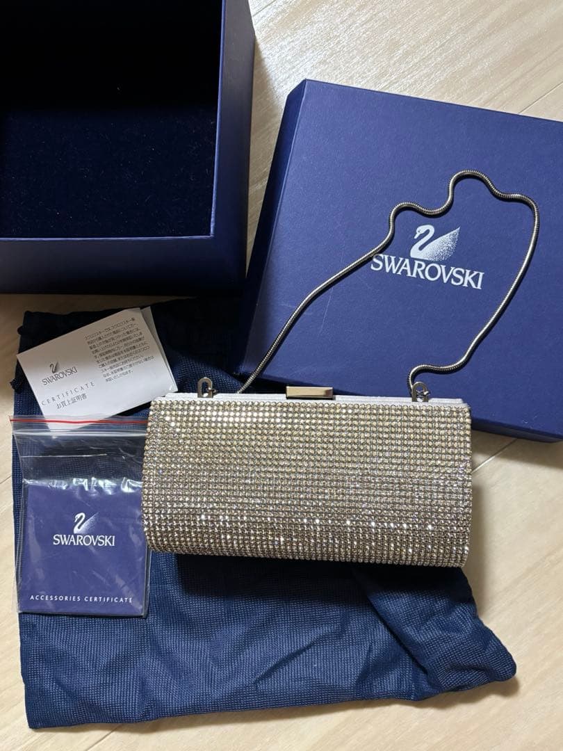 極美品✨スワロフスキー ビジュー イヴニングバッグ 2way クラッチバッグ