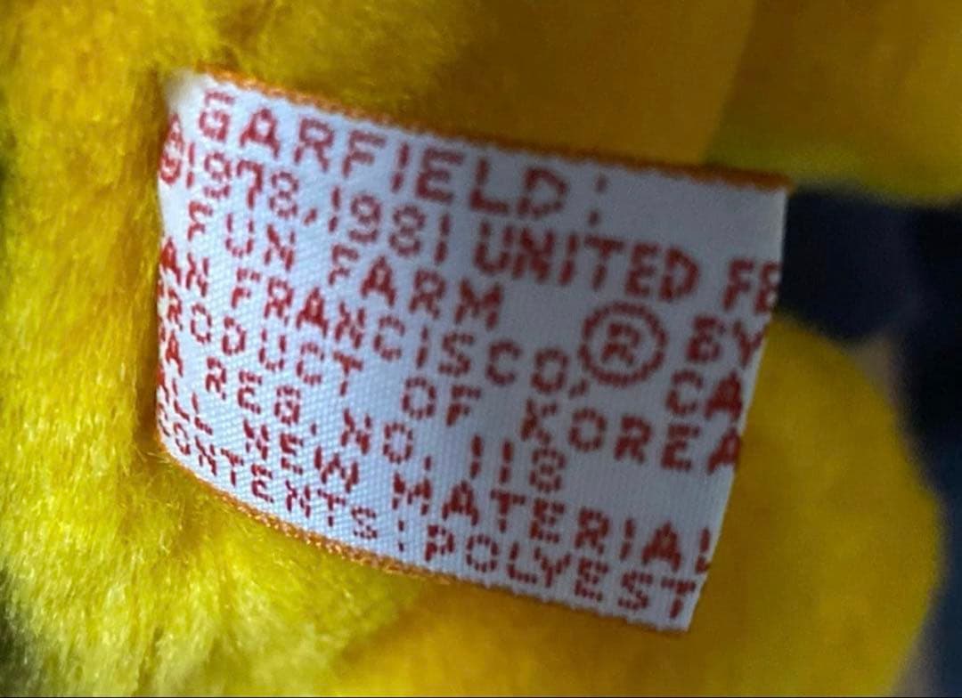 昭和レトロ　ヴィンテージ　ガーフィールド　ぬいぐるみ　ハート