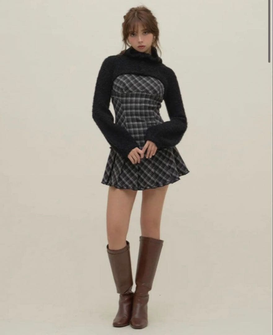 ワンピース andmary Lulu check set mini dress