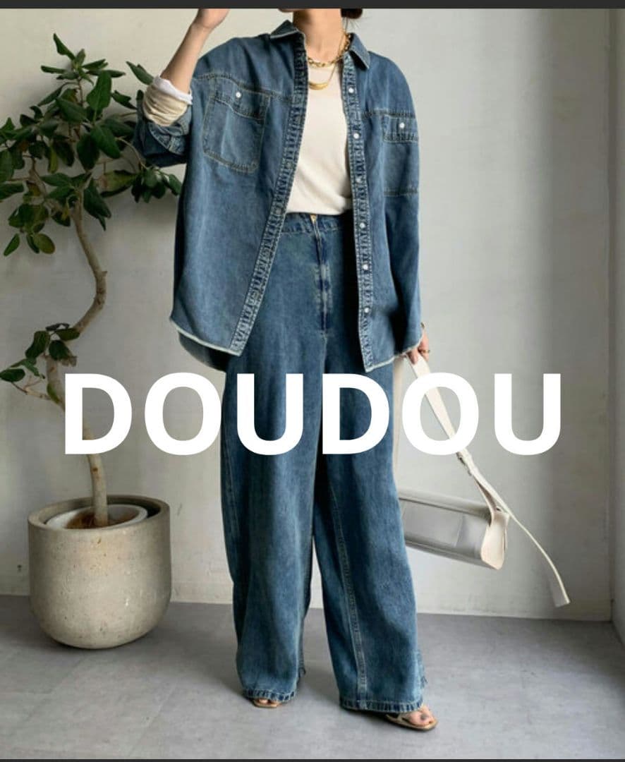 人気完売商品！新品　DOUDOU リヨセルデニムシャツ　2025年購入　ドゥドゥ