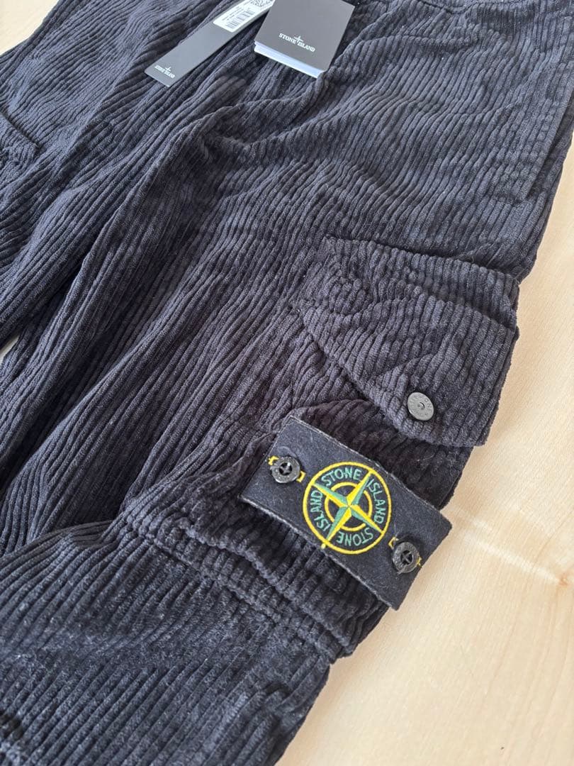 Stone  コーデュロイカーゴパンツ ブラック