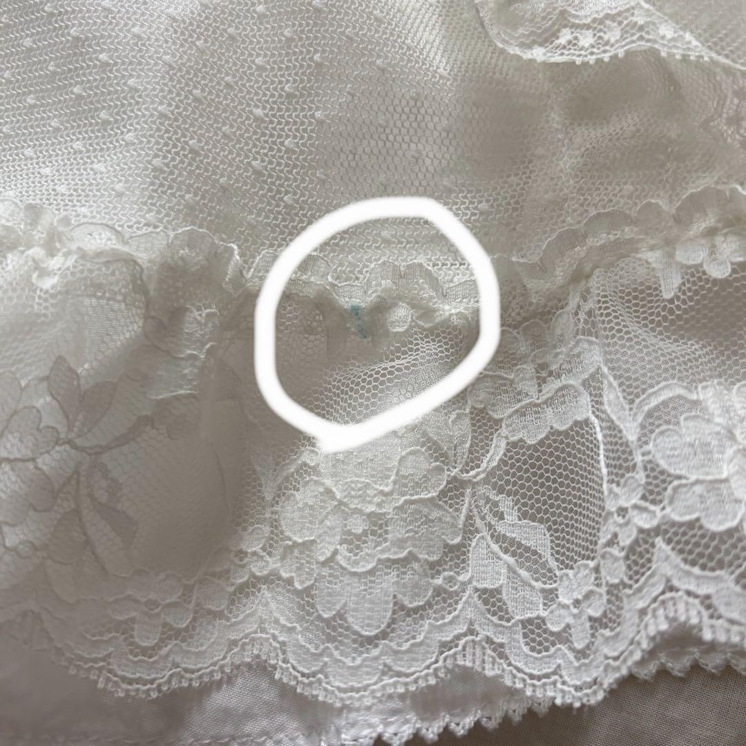 ルイスキャロル　希少　日本製　ドットチュール重ね　ローンフリルブラウスL15