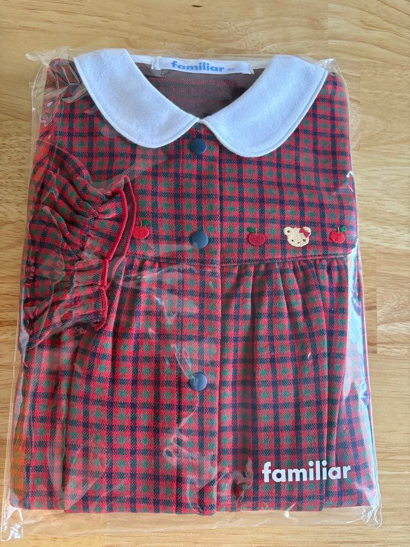 familiarチェック柄ロンパース