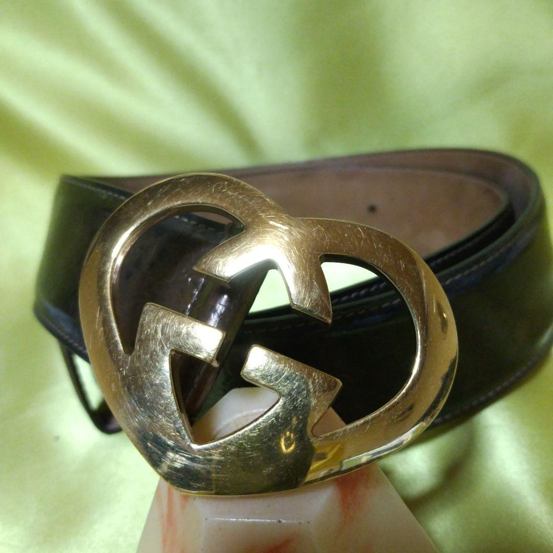 GUCCI ブラックベルト GGロゴ 245856 サイズ96-38