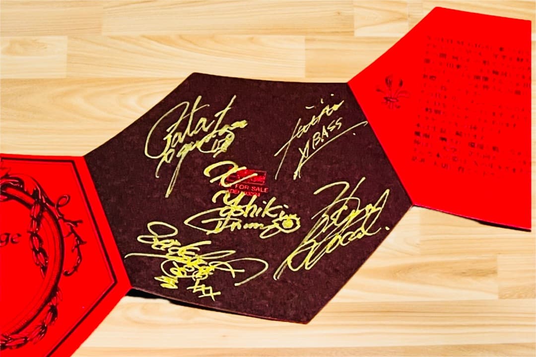 X JAPAN Message缶 赤 サイン 初回 HIDE YOSHIKI