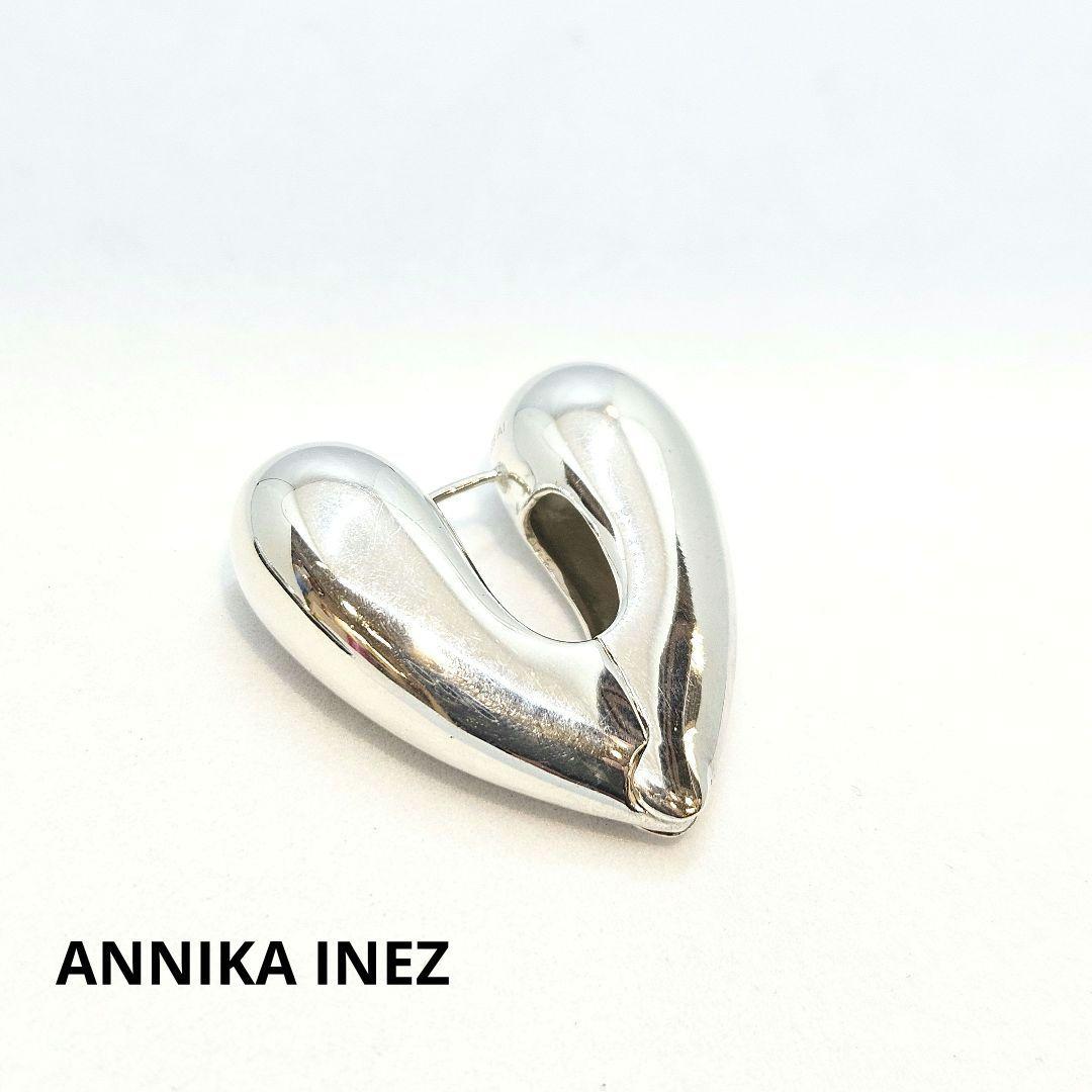 ANNIKA INEZ アニカイネズ ハートフープ ピアス ラージシルバー 片耳