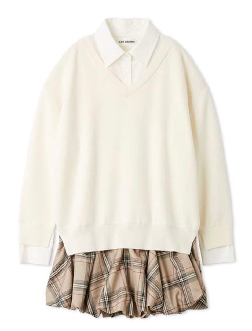 【 LILY BROWN 】 ニットドッキングバルーンワンピース