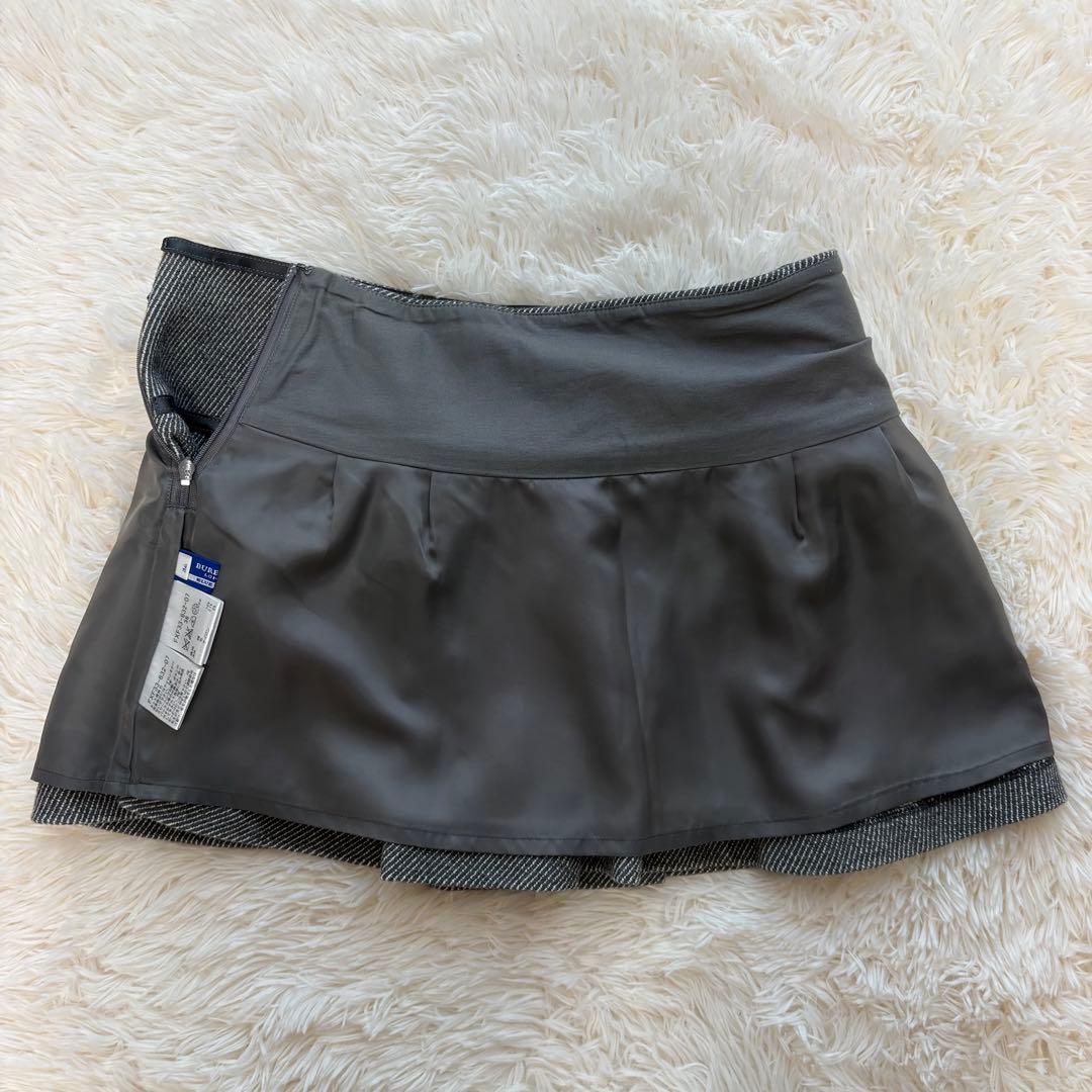 【美品】 バーバリーブルーレーベル ミニスカート ホースロゴ刺繍 バックル 36