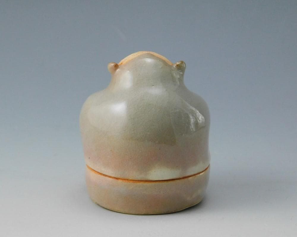 【鳳凰堂】十二代 田原陶兵衛『萩 猿香合①』申 萩焼 香合 干支 真作保証