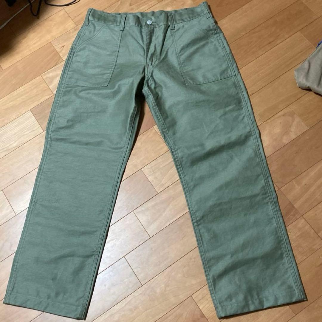 児島ジーンズ　ベ−シックベイカーパンツW38 オリーブグリーン