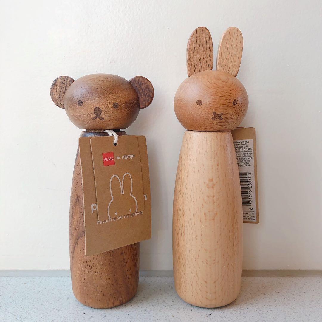 【日本未発売】ミッフィー　ボリス 木製　ペッパー　ソルトミル　2点セット