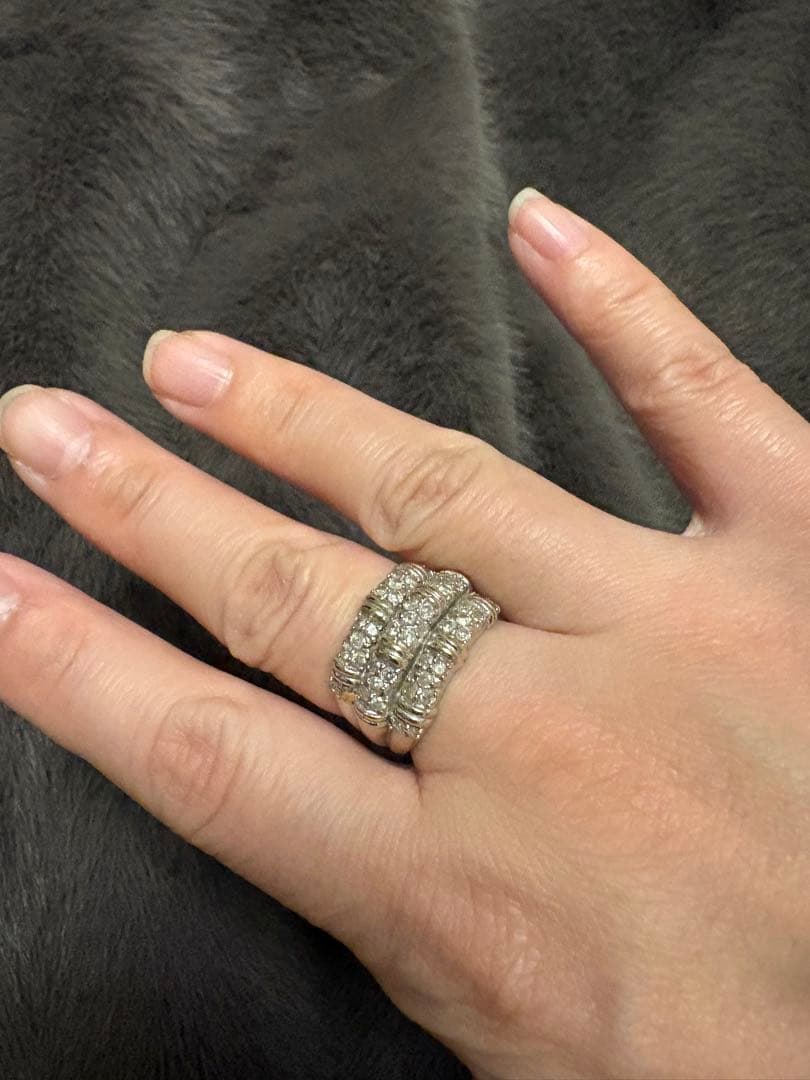 18金WGネックレスとリングセット