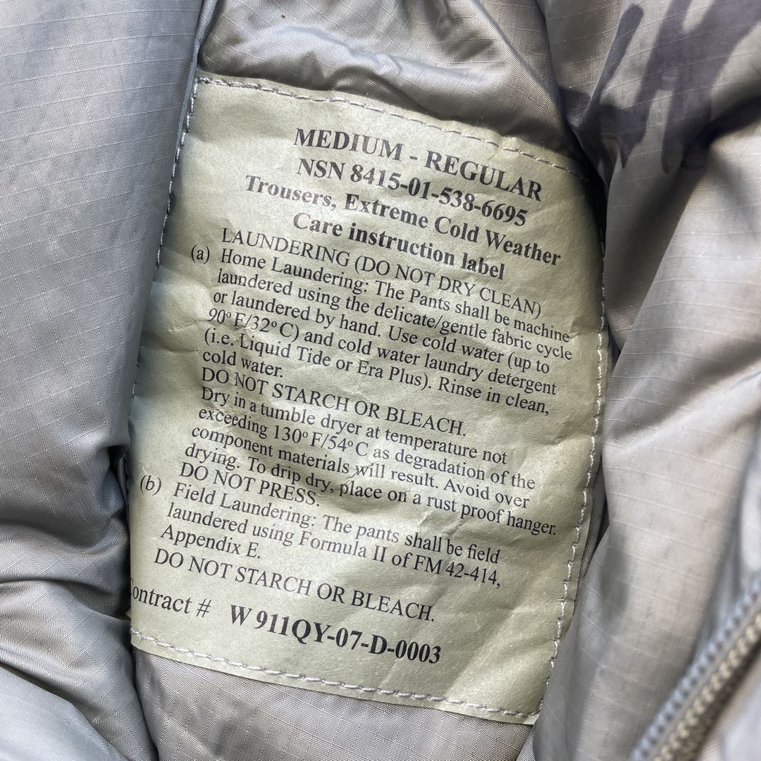 米軍 実物　ECWCS Gen3 Level 7パンツ　M-R