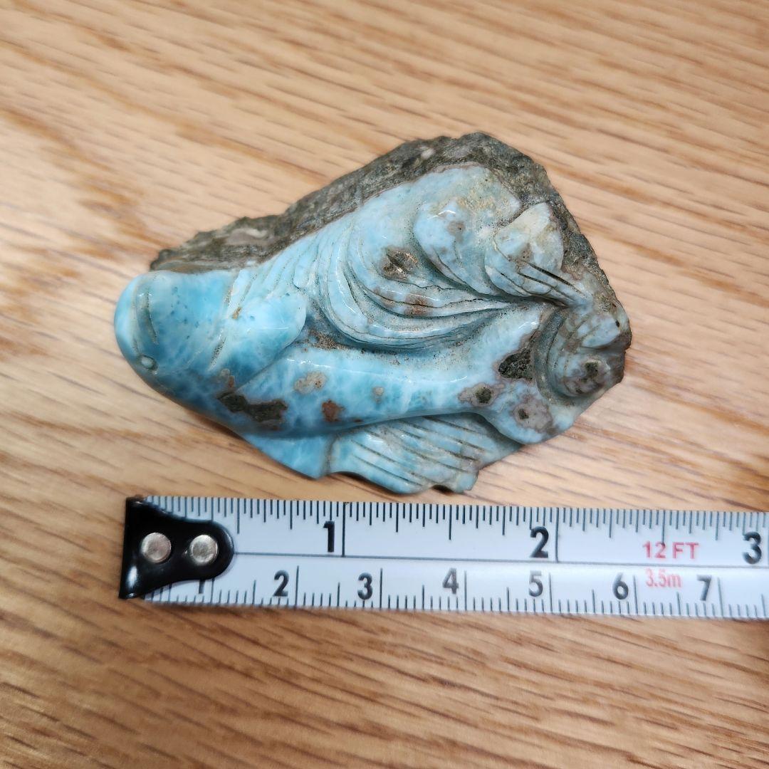 週末限定価格 ラリマー 原石 イルカ彫刻 置物