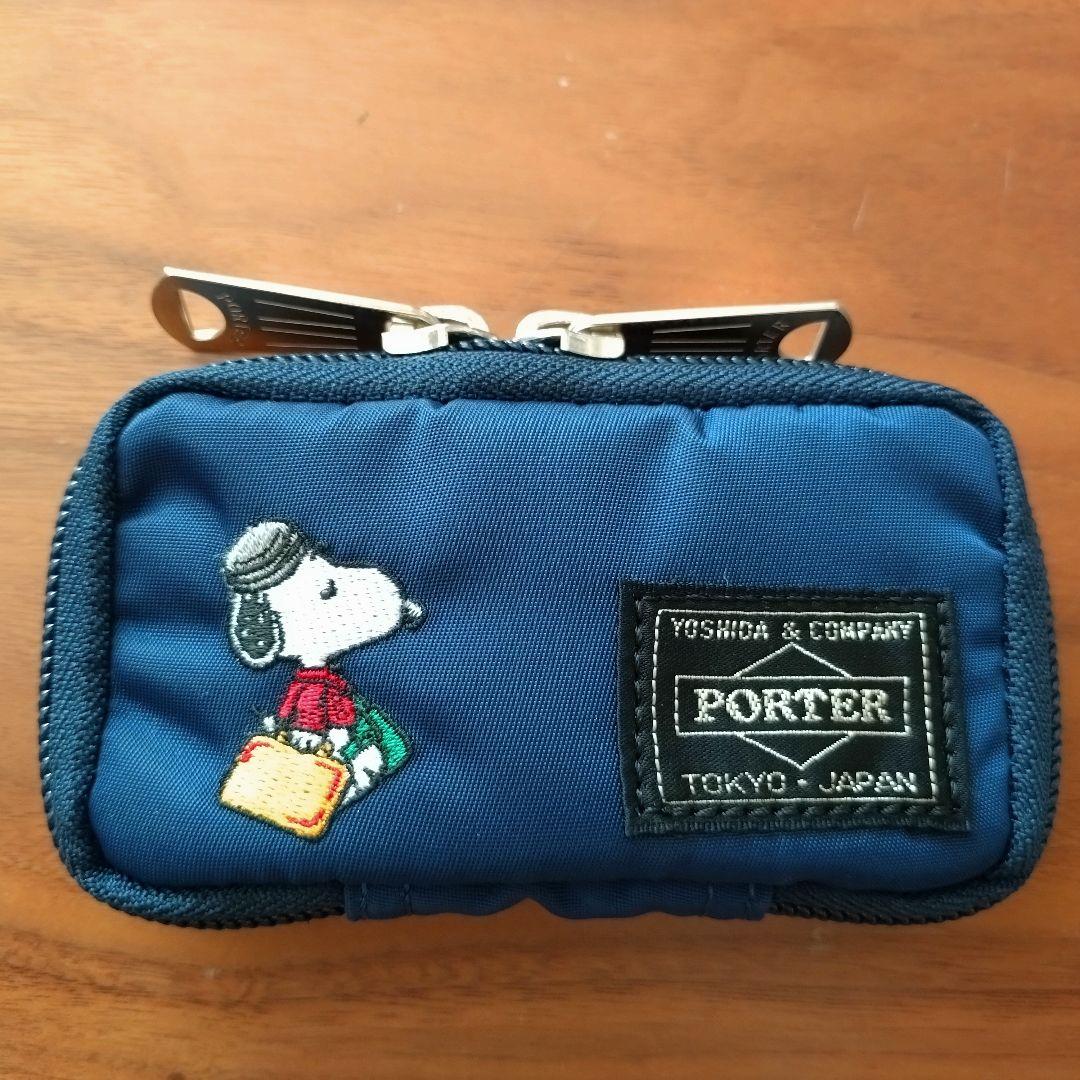 porter　スヌーピー　刺繍　ネイビー　キーケース
