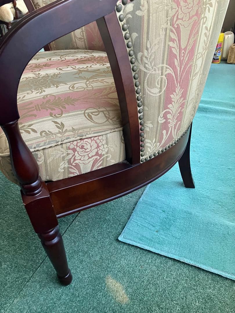お値下げ　アンティーク　肘掛け　椅子1人掛け　英国風　家具の老舗マルニ　木工製