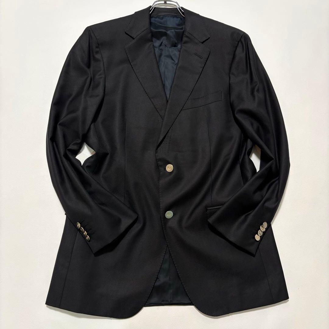 美品 エルメネジルドゼニア[カシミヤシルク XL 銀ボタン]テーラードジャケット