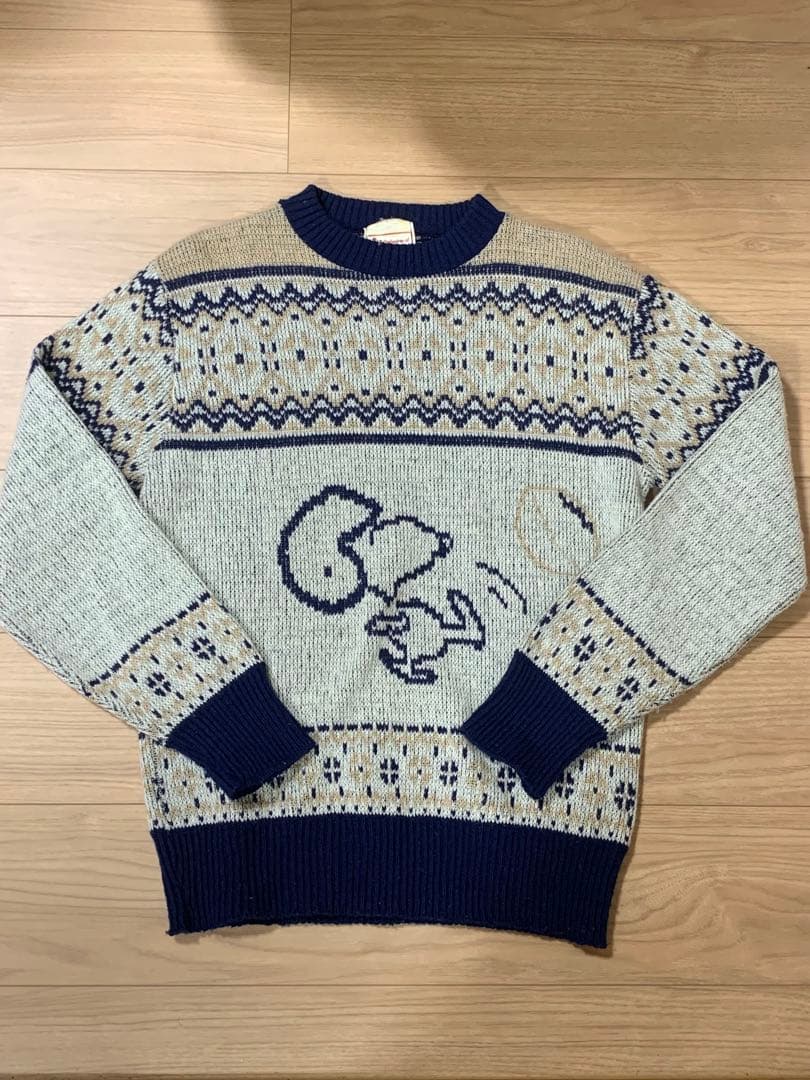 【引越し準備セール】スヌーピー 80s ヴィンテージ シャガード織込みセーター