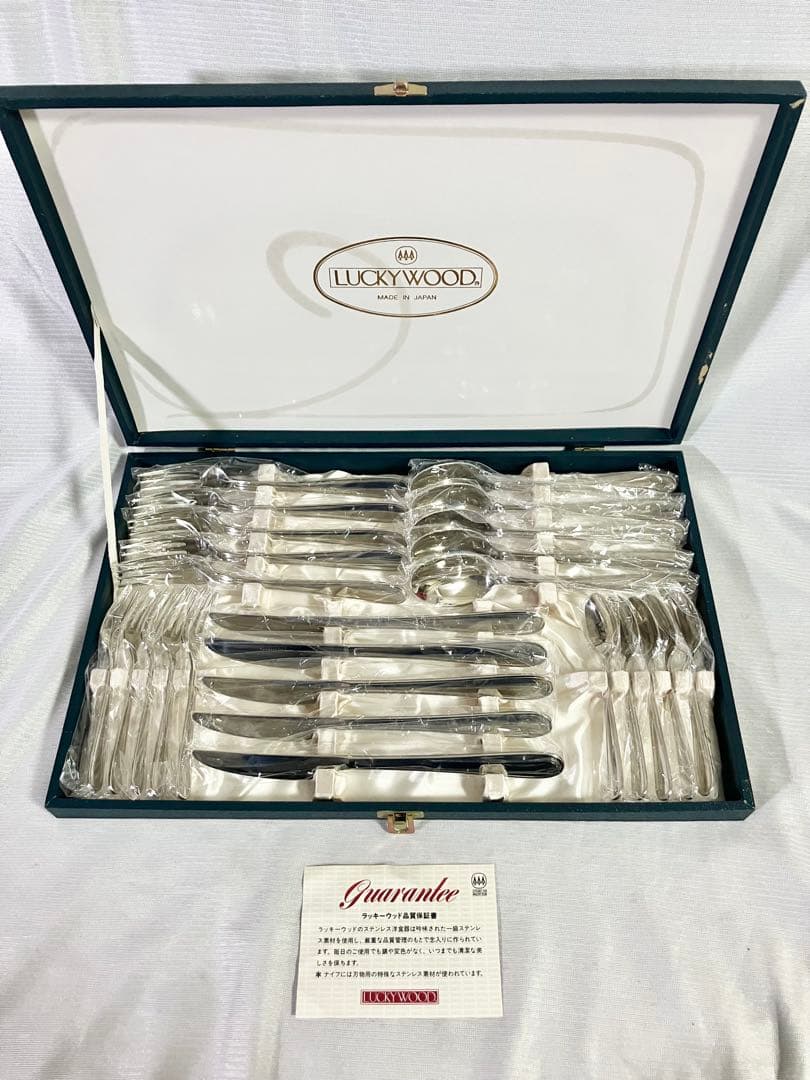 未使用 ラッキーウッド カトラリーセット25本 スプーン フォーク ナイフ　①