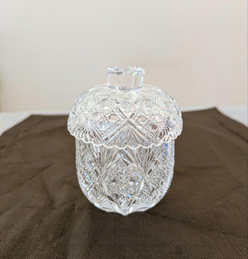 江戸切子　堀口硝子　最高級　蓋付きグラス　八角籠目（秀石作）