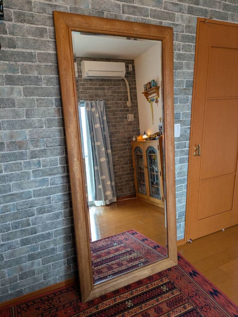 パイン材スタンドミラー　PINK HOUSE ロゴ入り