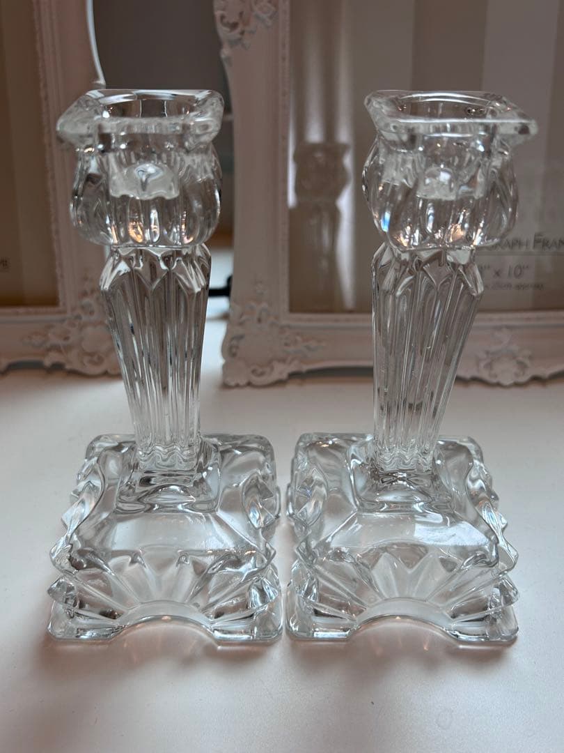 キャンドルホルダー　キャンドル立て　クリスタル　ガラス　燭台　蝋燭立て