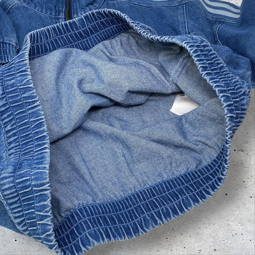 adidas デニムクロップド トラックトップ アディダス デニム Ｓ ブルー