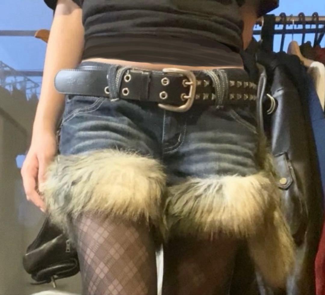 00s 平成ギャル　ショートパンツ　ファー　フェアリーグランジ　y2k パンク