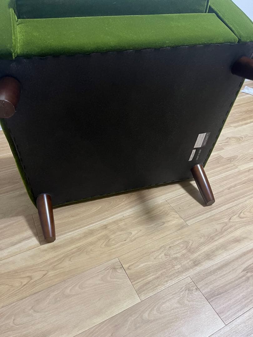 カリモク60　ロビーチェア　モケットグリーン 1人掛けソファ