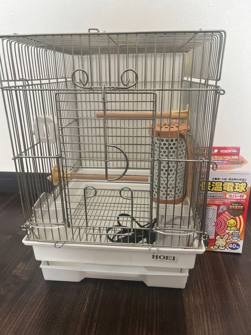 HOEI 中型鳥かご 保温電球付き