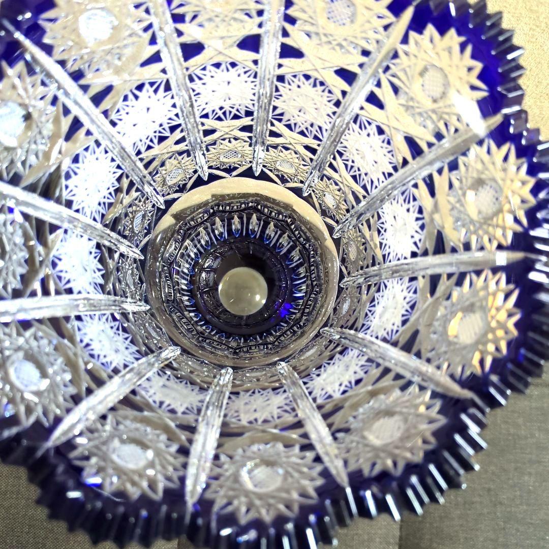 コバルトブルー ハンガリークリスタル 大型花瓶 花器